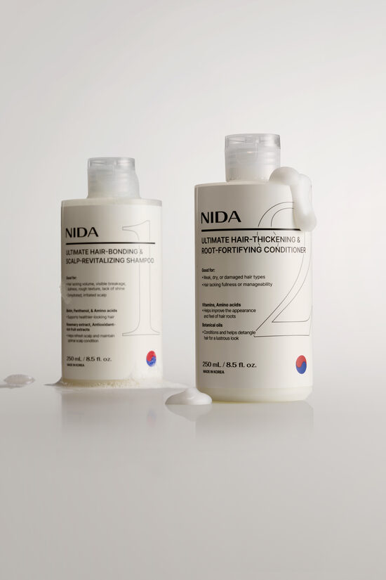 NIDA Ultimate matu saišu stiprinošs un galvas ādu atjaunojošs šampūns 250ml + 250ml kondicionieris